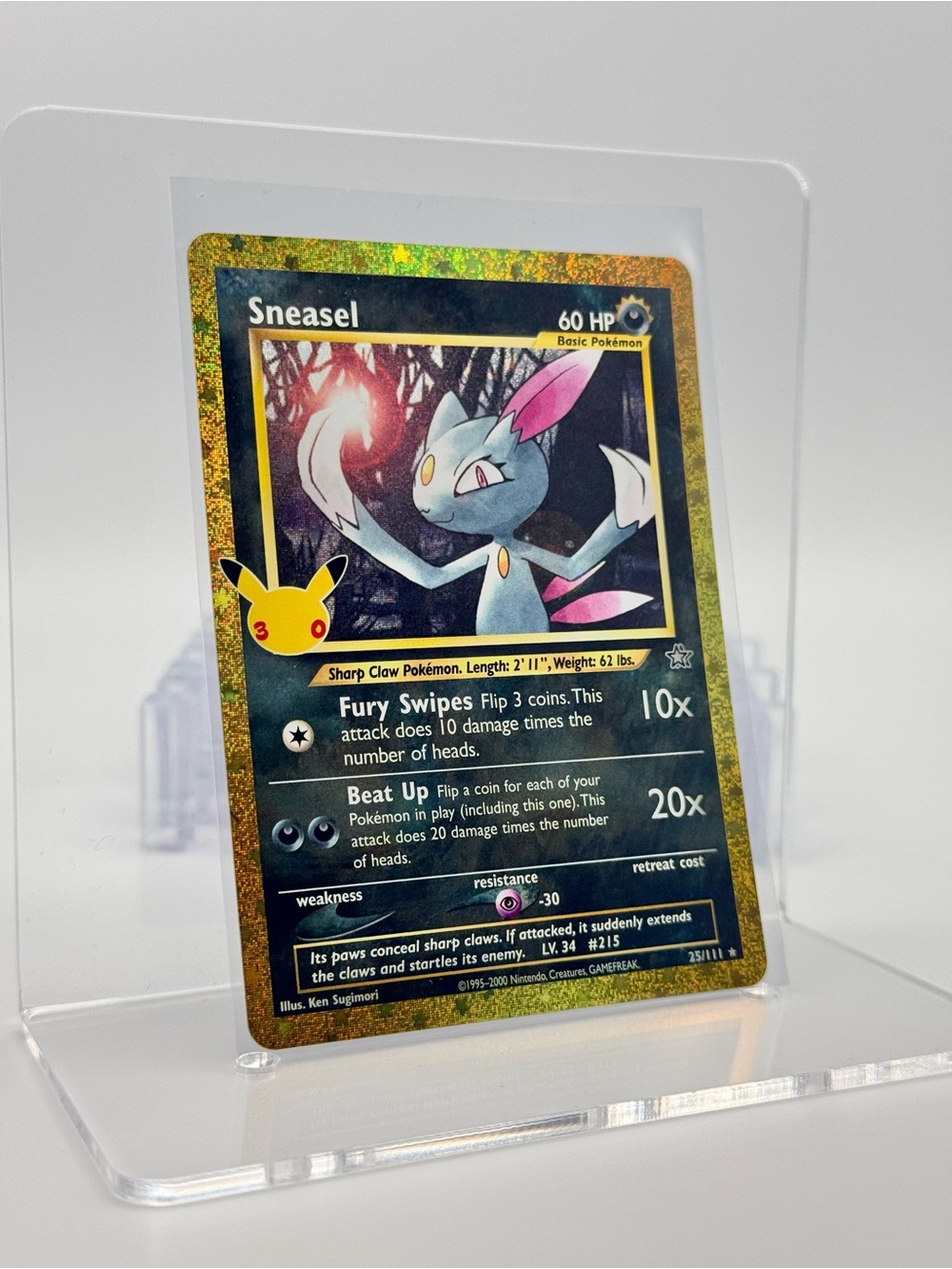 Pokemon 30th Anniversary Sneasel 25/11 NM PACK FRESH Classic Collection